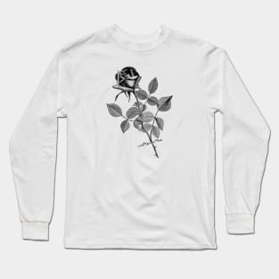 Black Rose Flower Long Sleeve T-Shirt